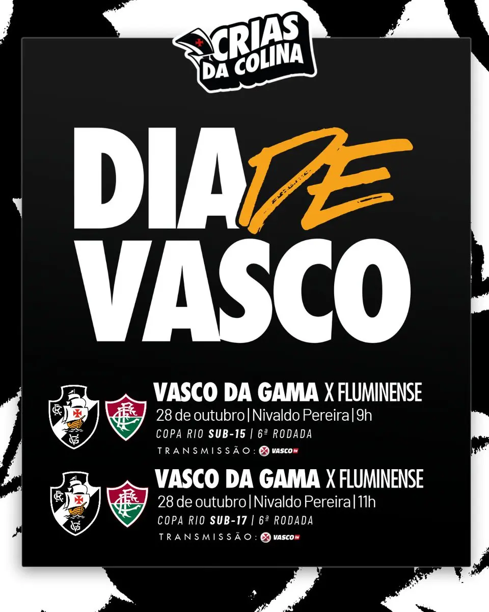 Vasco enfrenta o Fluminense pela Copa Rio Sub-15 e Sub-17 nesta quarta-feira